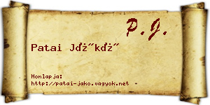 Patai Jákó névjegykártya